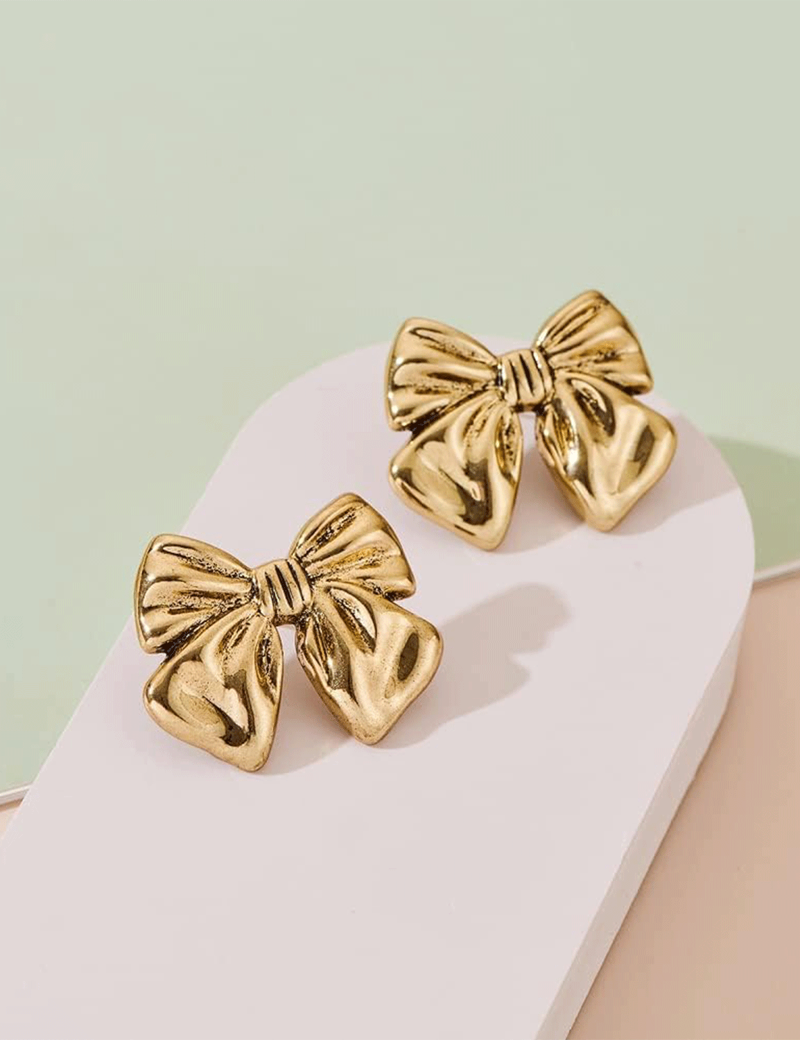 Silvia Gold And Silver Bow Earrings GOLD